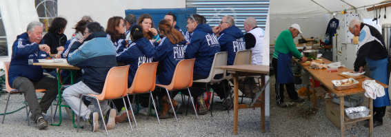Claude au commande de la cuisine pour nourrir coureurs, bénévoles, et accompagnateurs